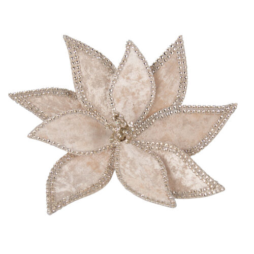 Braid Edge Poinsettia Champagne Gold 23cm