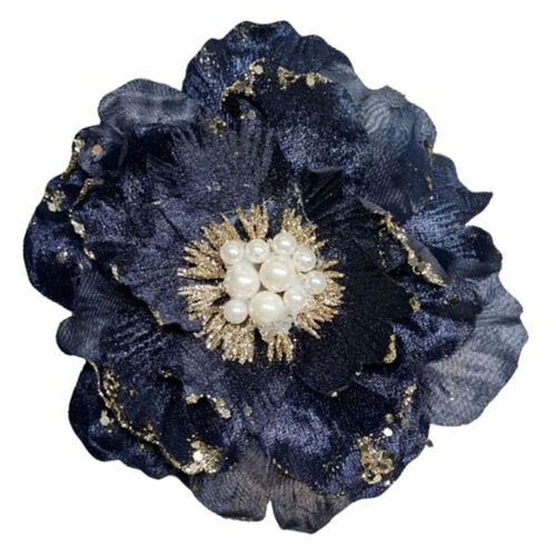 Velvet Silk Magnolia Navy 16cm