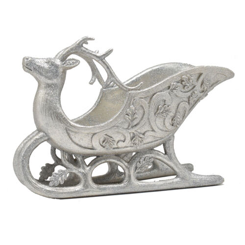 Deer Sleigh Silver 22cm