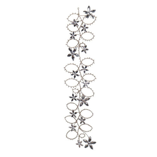 Wire Champagne Silver Leaf Drop 62cm