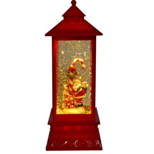 Lantern Santa w. Candy Cane 30cm