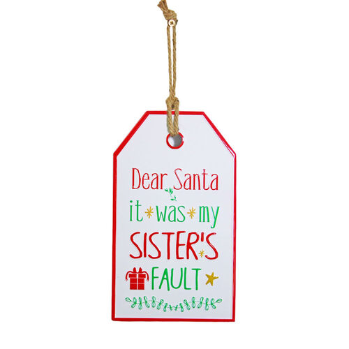 Dear Santa Sister Metal Sign 31cm