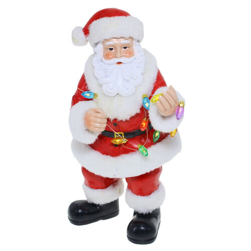 Standing Santa w. String Led 31cm