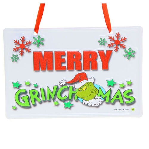 Merry Grinchmas Metal Sign 15cm