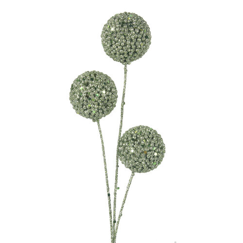 Mint Glitter Ball Stem 48cm