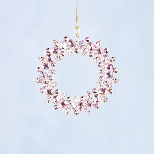 Pink Glass Wreath 13cm