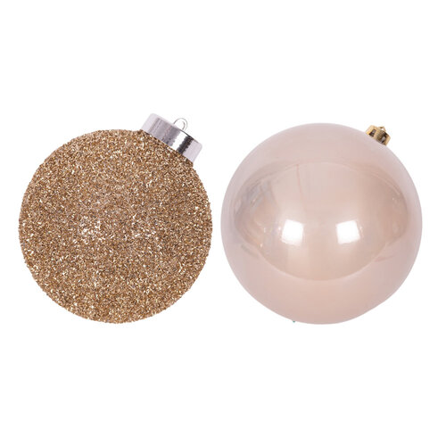 Champagne Bauble Pearl & Tinsel Mixed 20cm