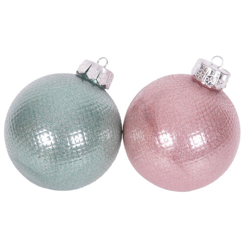 Pale Pink & Mint Bauble Mixed 12cm 1pc