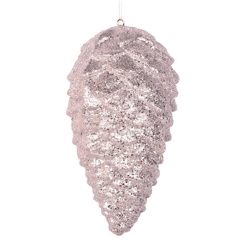 Silver Glitter Pinecone Hanging 23cm