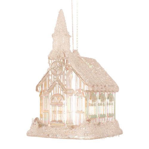 White Pearl Finish Chapel Hanging 10cm