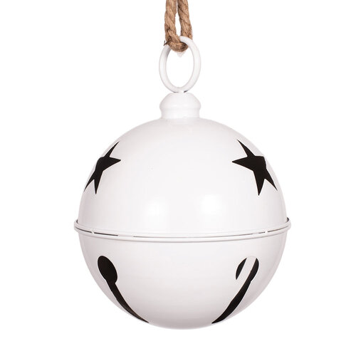 White Metal Bell with Star Cut Out 25cm