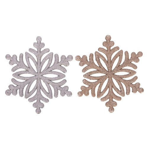 Champagne or Silver Snowflake 1pc 2 Asst 28cm