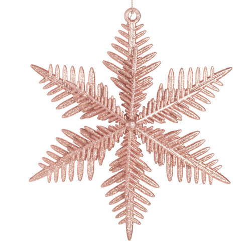 Pink Glitter Snowflake Hanging 23cm