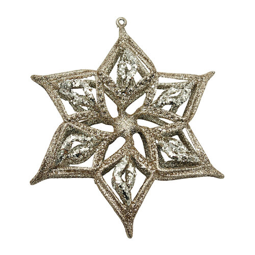 Star Ornament Mint & Champagne Glitter 24cm