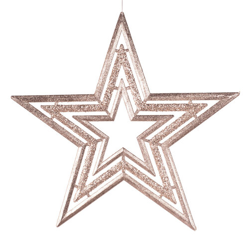 Large Champagne Glitter Finish Star 41cm