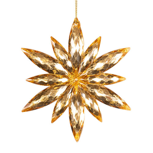 Gold Acrylic Snowflake Tree Ornament 11cm