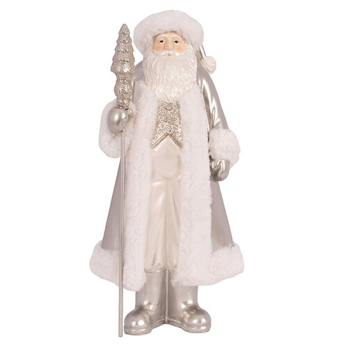 Silver Santa 41cm