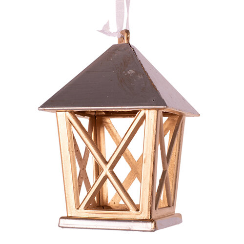 Gold Lantern w. Silver Detail 7cm