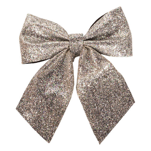 Silver Glitter Bow 30cm