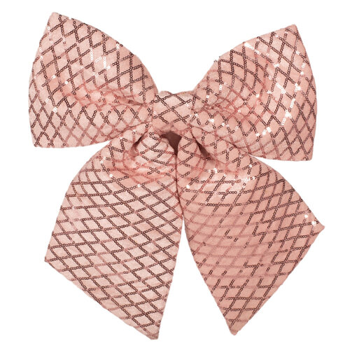 Pink Velour & Sequin Detail Bow 35cm