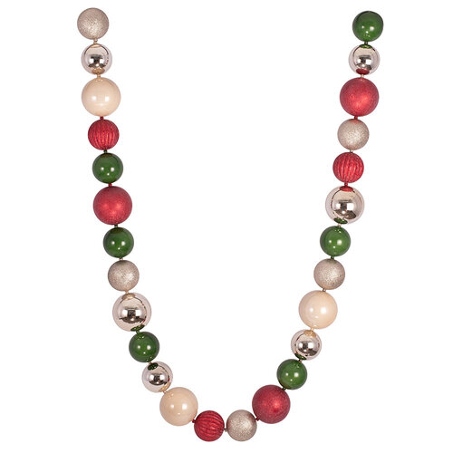 Red & Green Bauble Garland 216cm