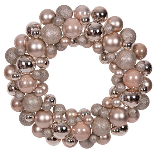 Champagne Bauble Wreath 45cm