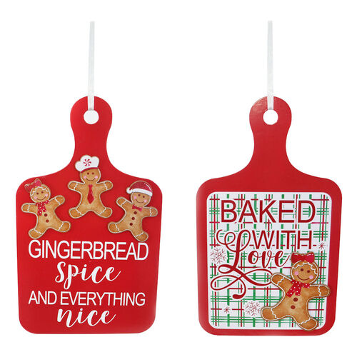 Gingerbread Baking Board Sign 1pc Mixed