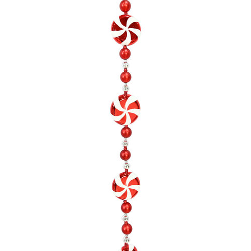 Candy Cane Lollipop Bauble Garland 180cm
