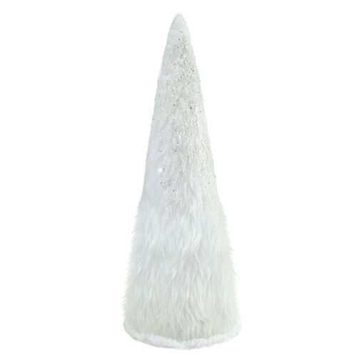 White Furry Cone Tree 37cm