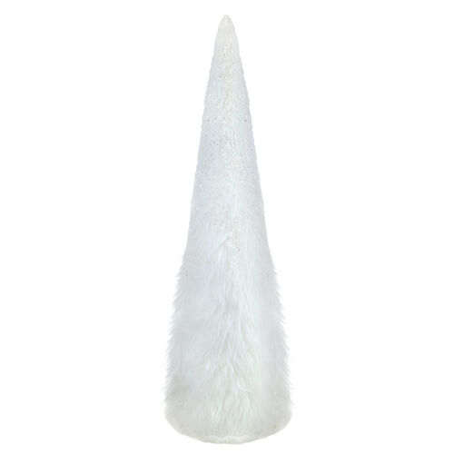 White Furry Cone Tree 50cm