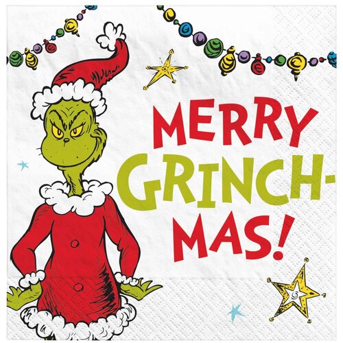 The Grinch Merry Grinchmas Beverage Napkin 16pc