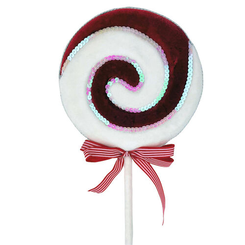 Lollypop Red & White Swirl Med 46cm