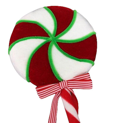 Large Red White Swirl Lollypop