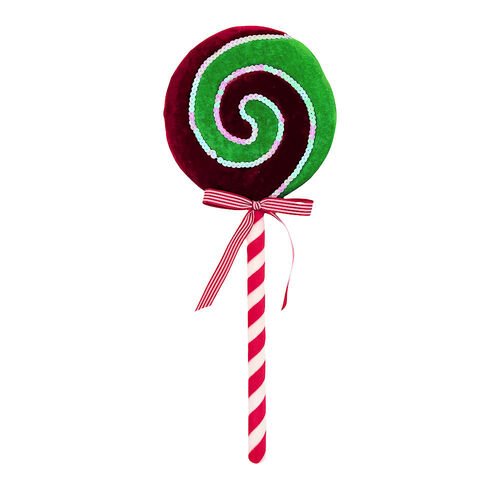 Lollypop Curl Red & Green Med 45cm
