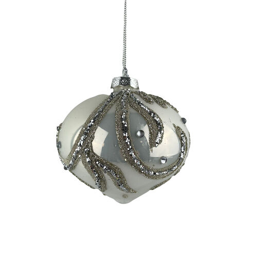 White Silver Ornate Drop Hanging