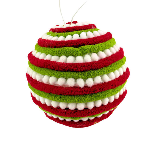 Red, Green and White Swirl Bauble