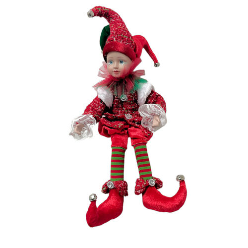 Red/Green Jester Sitting Musical Wind Up 40cm