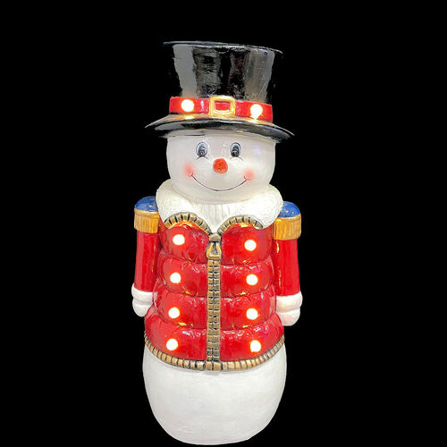 Snowman Resin Red with LEDs 70cm