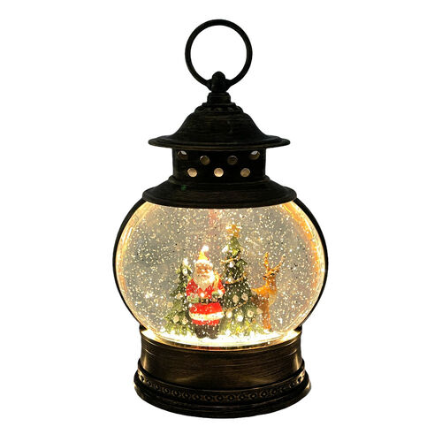 Lantern Round Santa/Reindeer 30cm