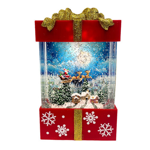 Lantern Giftbox Santa Sleigh 21cm