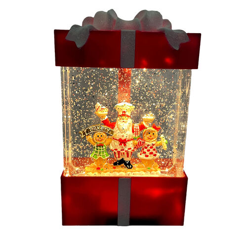Lantern Giftbox Santa Gingerbread 21cm