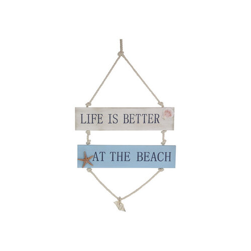 Hanging Wooden Beach Sign 47cm