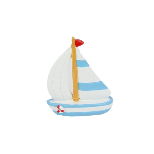 Sailing Boat with Light Blue Stripes 9cm