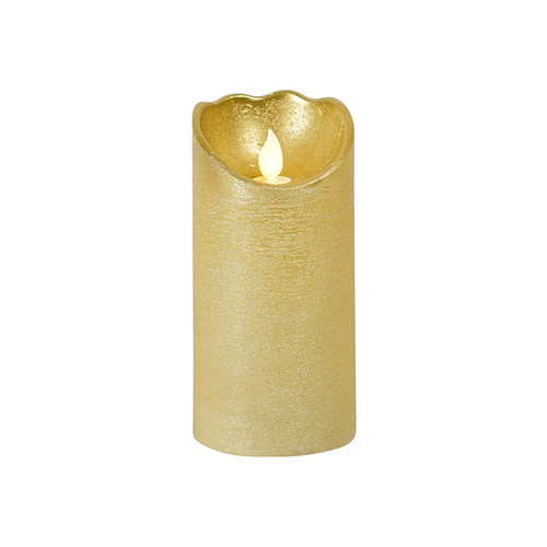 Beacon LED Wax Pillar Candle Gold 15cm
