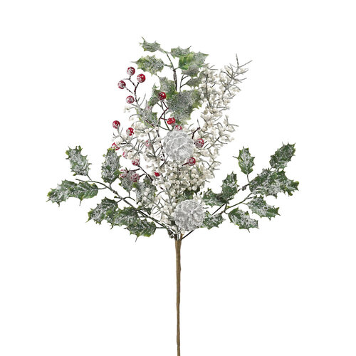 Frosted hemlock Berry Spray 46cm