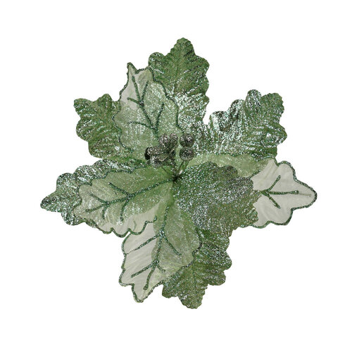 Poinsettia Mint Green Clip On 6cm