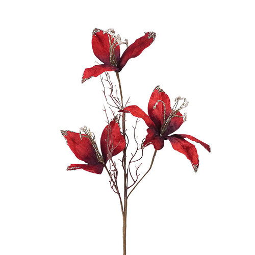Triple Flower Stem Red 70cm