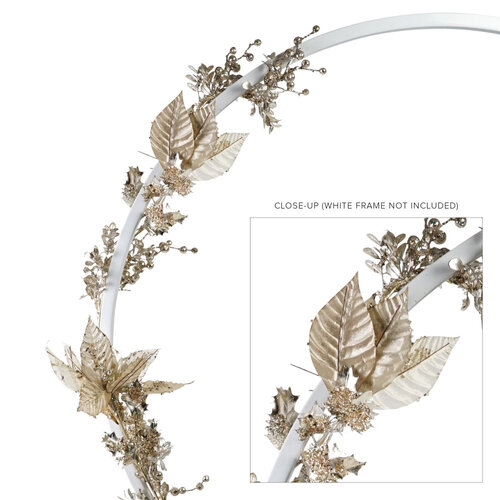 Champagne Poinsettia Glitter Garland 120cm