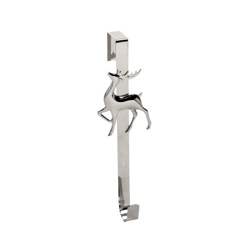 Wreath Holder Deer Silver 38cm