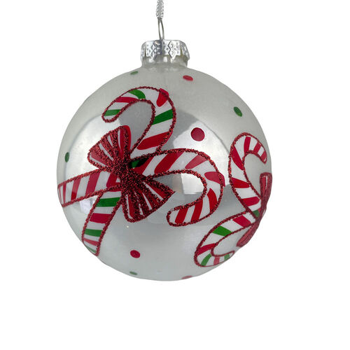 Glass Candy Cane Bauble 10cm